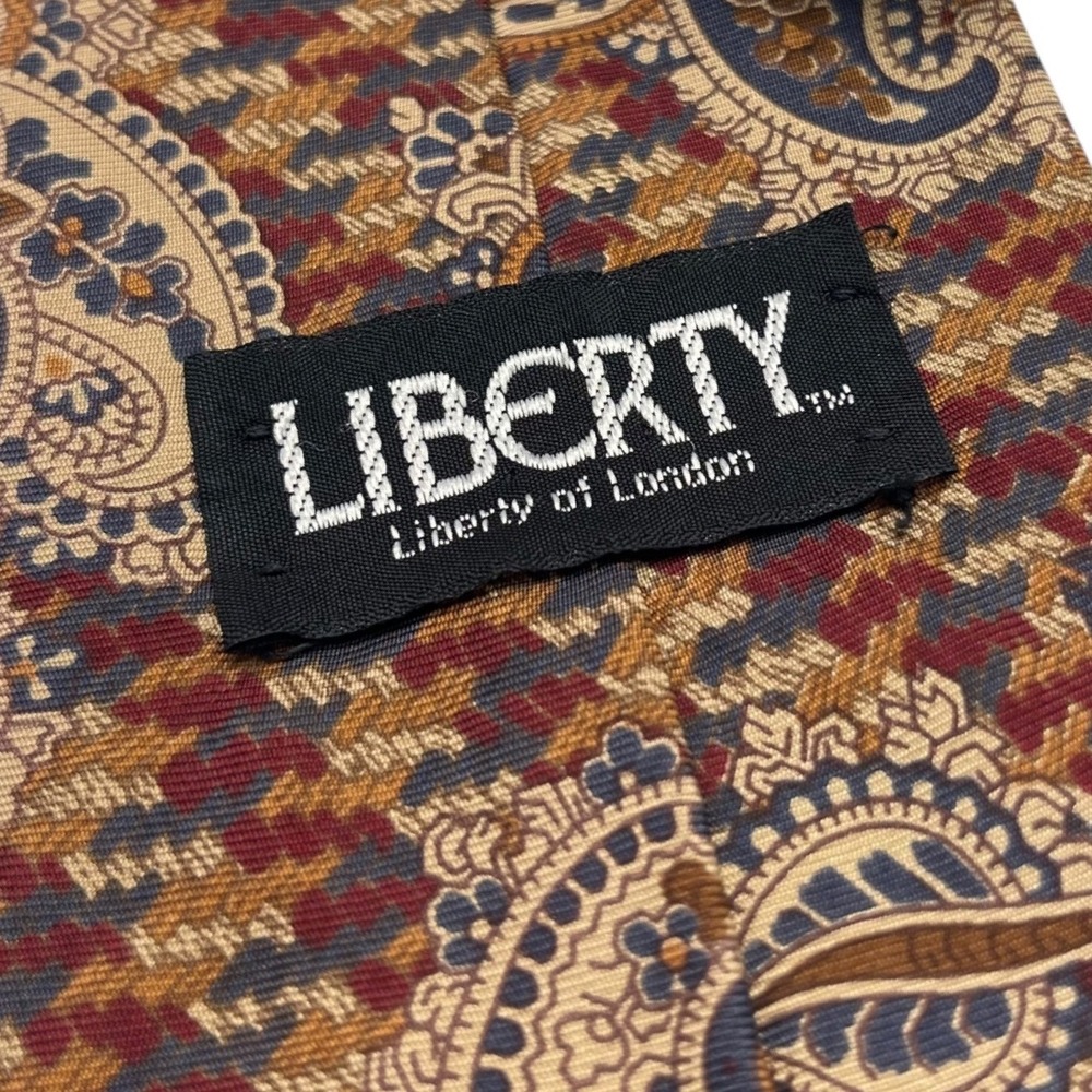 Vintage Liberty Of London 100% Silk Tie Made in USA Paisley Deep Tones Patterned
